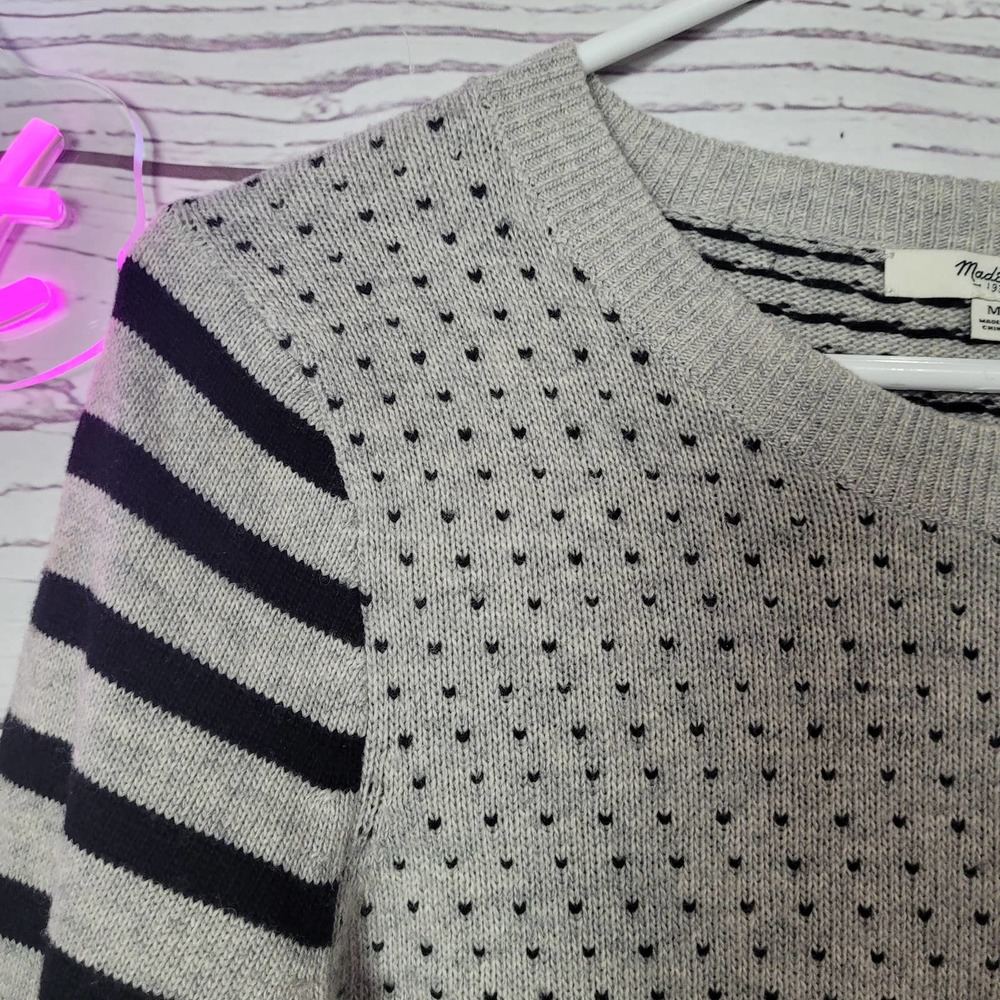 Madewell Multi Pattern Wool Blend Pullover Sweate… - image 2